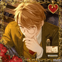 a picture of a man with glasses and a badge that says ' sherlock ' on it