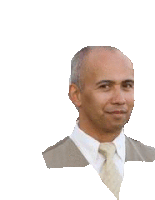 a man in a suit and tie is smiling for the camera .