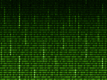 a computer screen with a lot of green binary code on it .