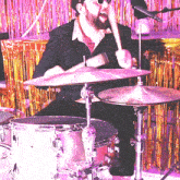 Playing Drums Joey B-side GIF - Playing Drums Joey B-side The Pink Spiders GIFs