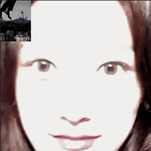 a close up of a woman 's face with the word teen visible in the corner
