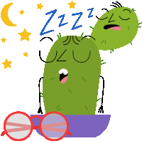 Cactus Snores From Two Faces Sticker - Flora Friends Sleeping Cactus Stickers