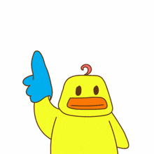 a cartoon duck giving a thumbs up and the word yes above it