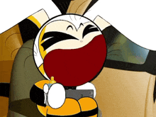 a cartoon character is holding a bottle and a remote control