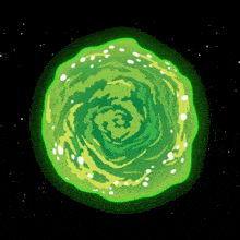 a cartoon illustration of a green and yellow portal