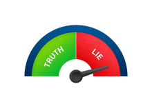 a speedometer with the words truth and lie on the bottom