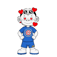 a cartoon character wearing a cubs shirt
