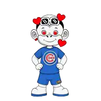 a cartoon character wearing a cubs shirt