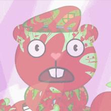 a cartoon drawing of a squirrel wearing a hat