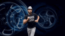 a poster for wheelhaus season premiere with a man in a hat