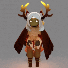 a cartoon character with antlers on their head and wings