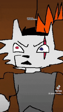 a drawing of a cat with a crown on its head and the words " was " at the bottom
