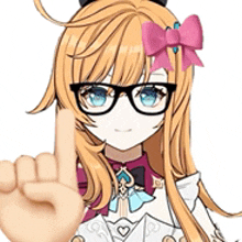 a girl wearing glasses and a pink bow is giving a middle finger .