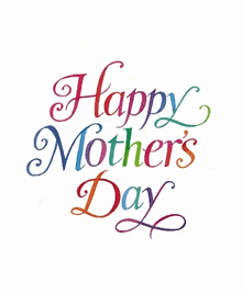 a happy mother 's day greeting card with colorful hearts on a white background
