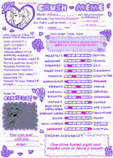 a sheet of paper with a picture of a girl and the words crush meme