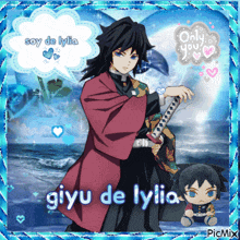 a picture of giyu de lylia with a sword