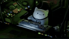 Cat Space GIF - Cat Space Pressing Buttons GIFs