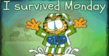 May Survived Monday GIF - May Survived Monday Garfield GIFs