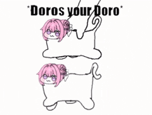 a drawing of a girl in a bathtub with the words " doros your doro " at the top