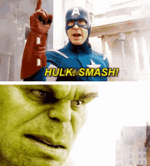 Hulk Smash Captain America GIF