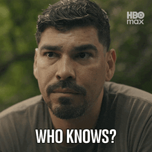 a man with a beard says " who knows "