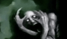 a black and white drawing of a monster with a skull on its head .