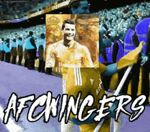 an advertisement for afc wingers with a picture of ronaldo on it