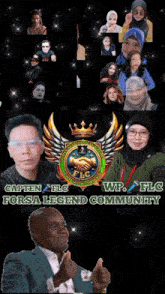 a forsa legend community advertisement with a man giving a thumbs up