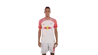 a man wearing a red bull jersey with the number 9 on the shorts