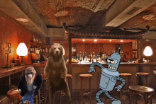 Robot Bear Monkey Joke GIF - Robot Bear Monkey Joke Bar GIFs