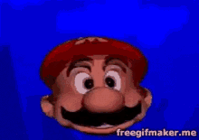 Flying Mario Head GIF