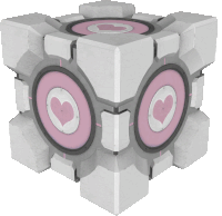 a white cube with a heart on it
