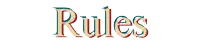 the word rules is displayed in a colorful font