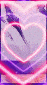 a pink and purple heart is surrounded by pink and purple lines