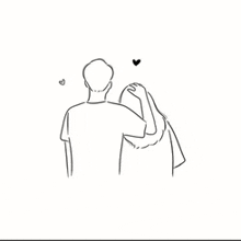 a black and white drawing of a man holding a woman .