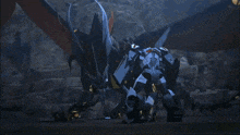 a robot is standing in front of a large fireball