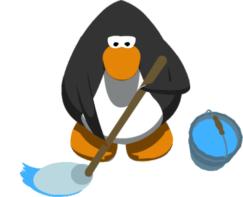 Penguin Mopping Sticker - Penguin Mopping Cute Stickers