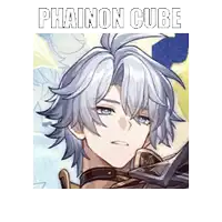 a picture of a boy with gray hair and the name phainon cube