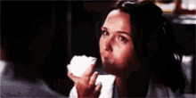 a woman is crying and asking what while holding a glass .