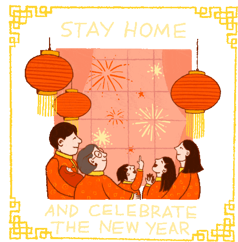 Stay Home And Celebrate The New Year Stay At Home Sticker - Stay Home And Celebrate The New Year New Year Celebrate The New Year Stickers