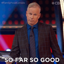 So Far So Good Gerry Dee GIF - So Far So Good Gerry Dee Family Feud Canada GIFs