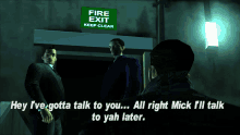 Gtagif Gta One Liners GIF - Gtagif Gta One Liners Hey Ive Gotta Talk To You All Right Mick Ill Talk To Yah Later GIFs