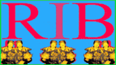 the word rib is on a blue background with a green frame