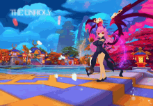 a cartoon character with the word the unholy on the top
