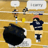 a group of people are playing volleyball on a court and one of them is wearing a number 10 shirt .