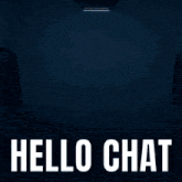a poster that says hello chat in white letters on a dark background