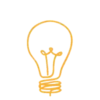 a drawing of a light bulb with rays coming out of it on a white background
