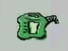 a pixel art drawing of a green gas can .