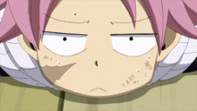 a close up of a cartoon character 's face with a surprised expression