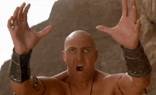 Imhotep form "The Mummy" raising hands.